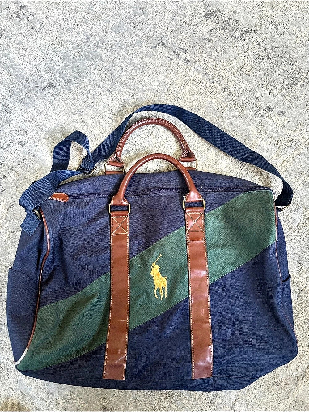 Polo Ralph Lauren Color Block Travel Bag in Blue & Green
